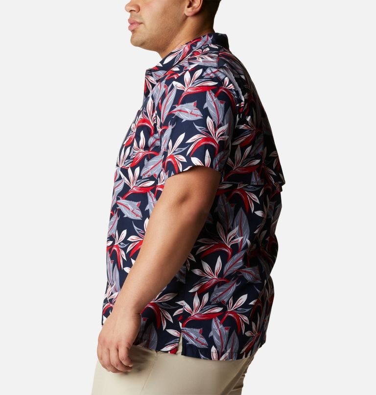 Men's Columbia PFG Trollers Best Short Sleeve Shirts Flower | Plus Size CA-EL50A